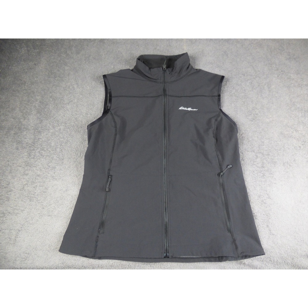 Eddie Bauer First Ascent Womens XL Black Softshell Full Zip Active Vest